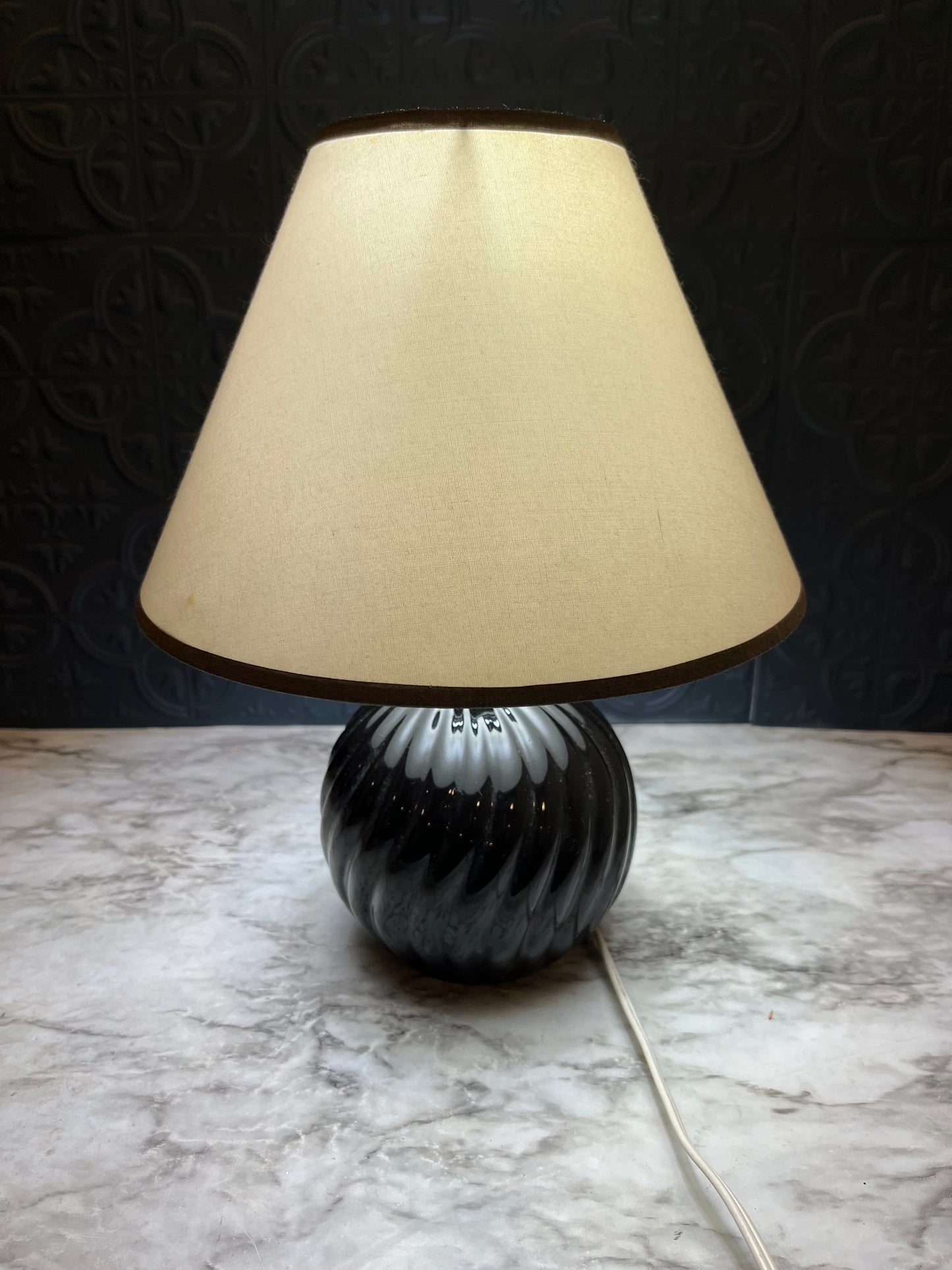 Small Round Black Table Lamp
