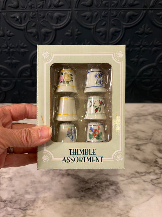 Set of 6 Porcelain Thimbles