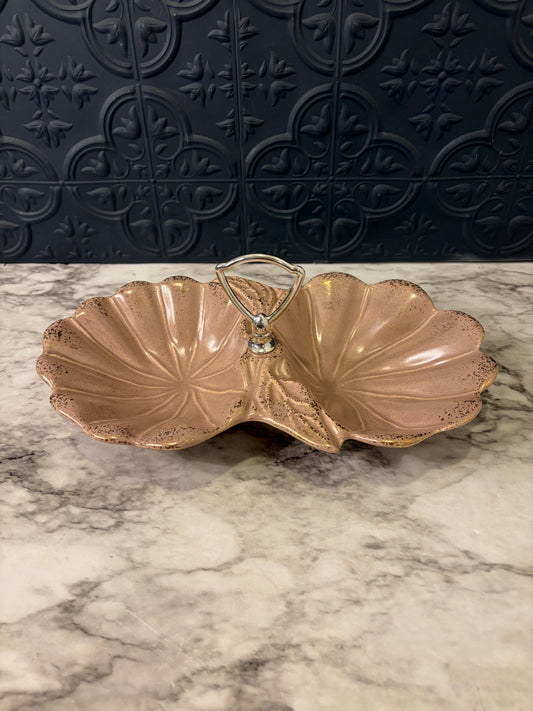 USA Pottery Divided Clam Serving Dish