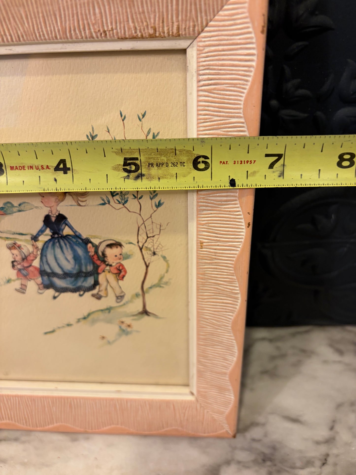 Gloria Briksen Outing Lithograph pink frame