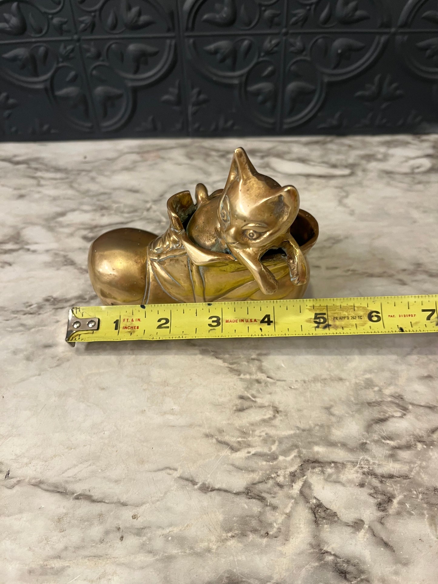 Brass Cat in Boot
