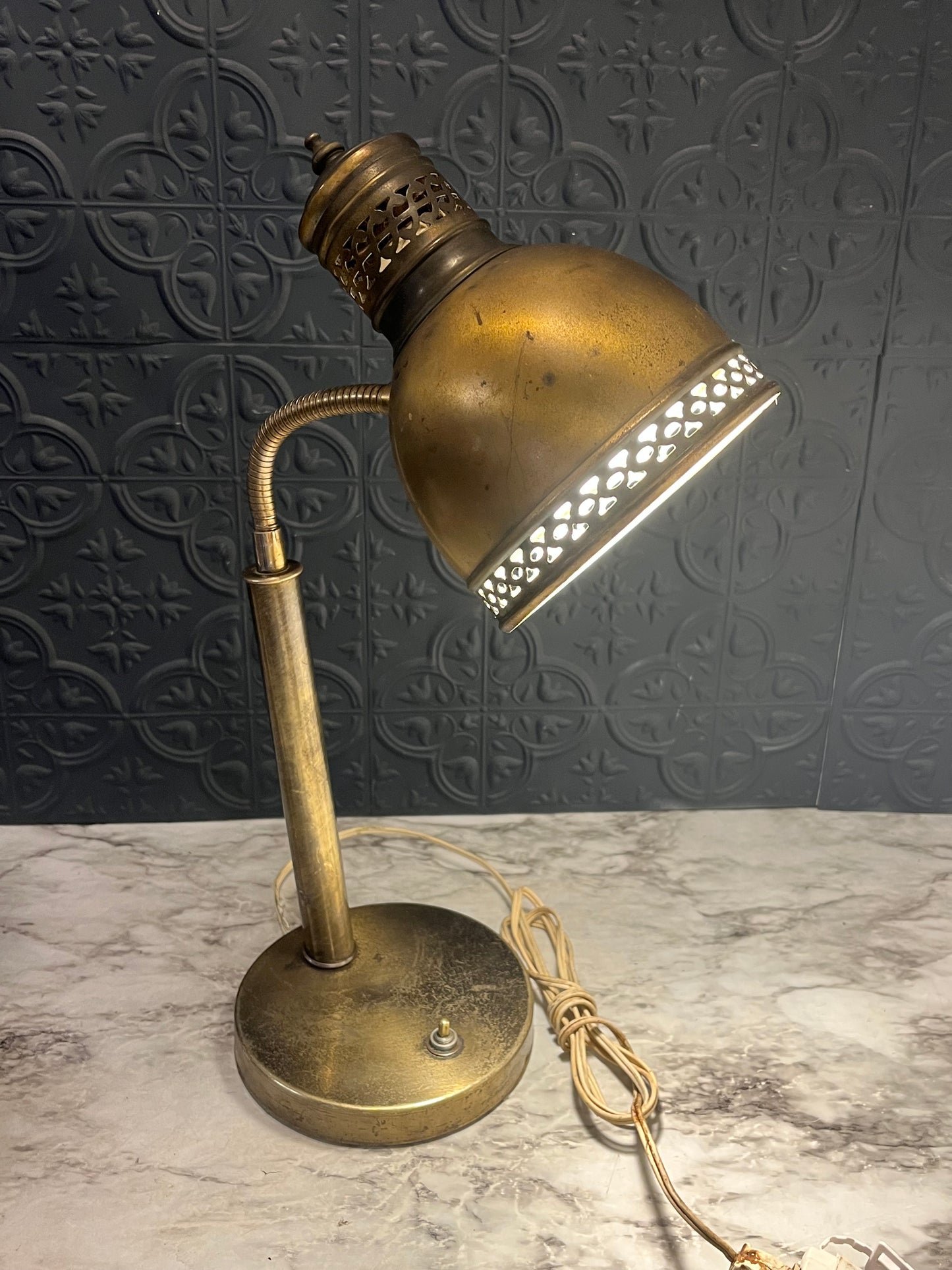 Vintage Brass Gooseneck Lamp