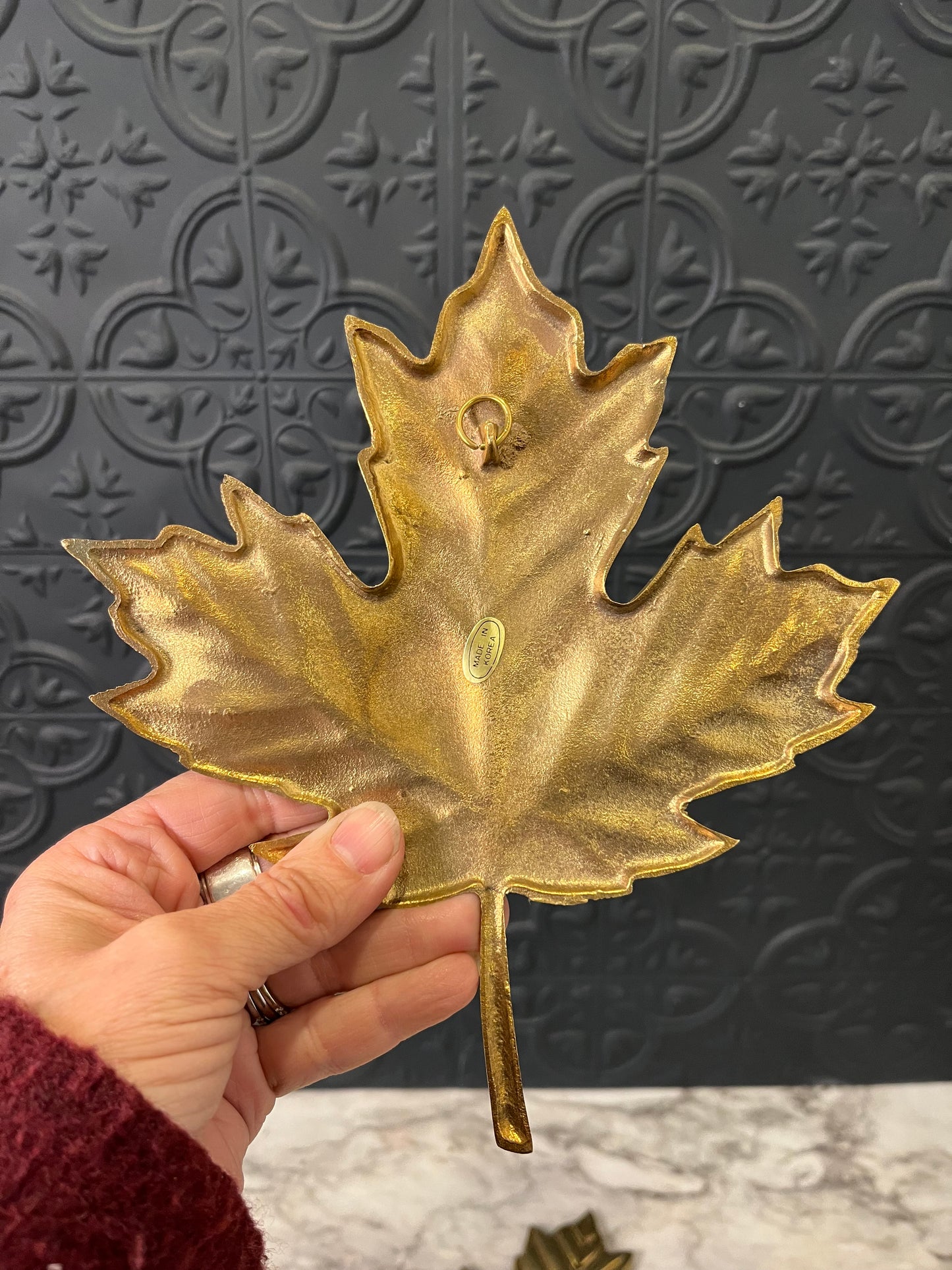 Set of 4 Brass Maple Leaves