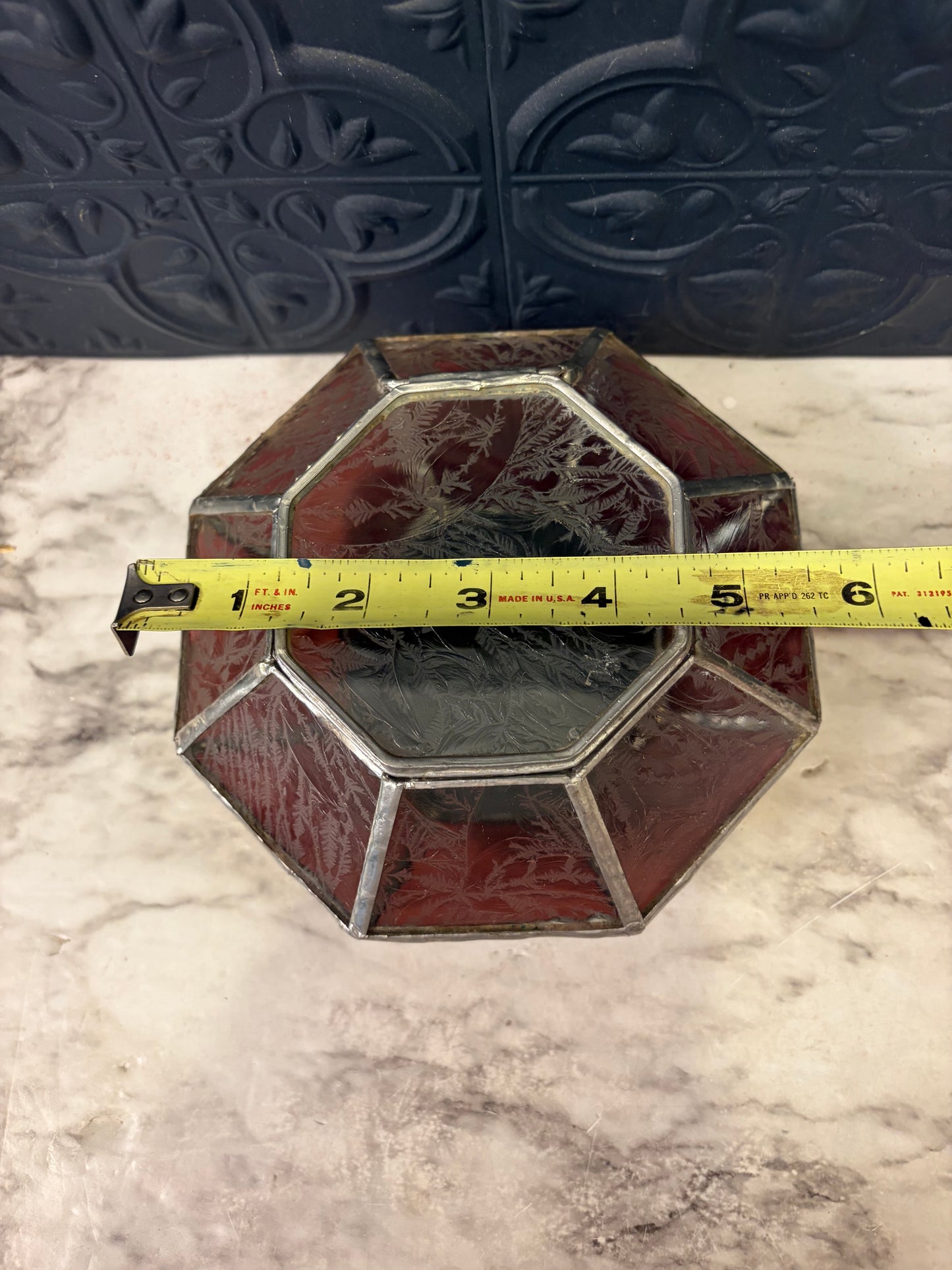 Purple Glass Octagon Jewelry Box
