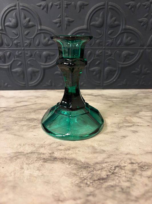 4.25 Green Glass Candle Holder