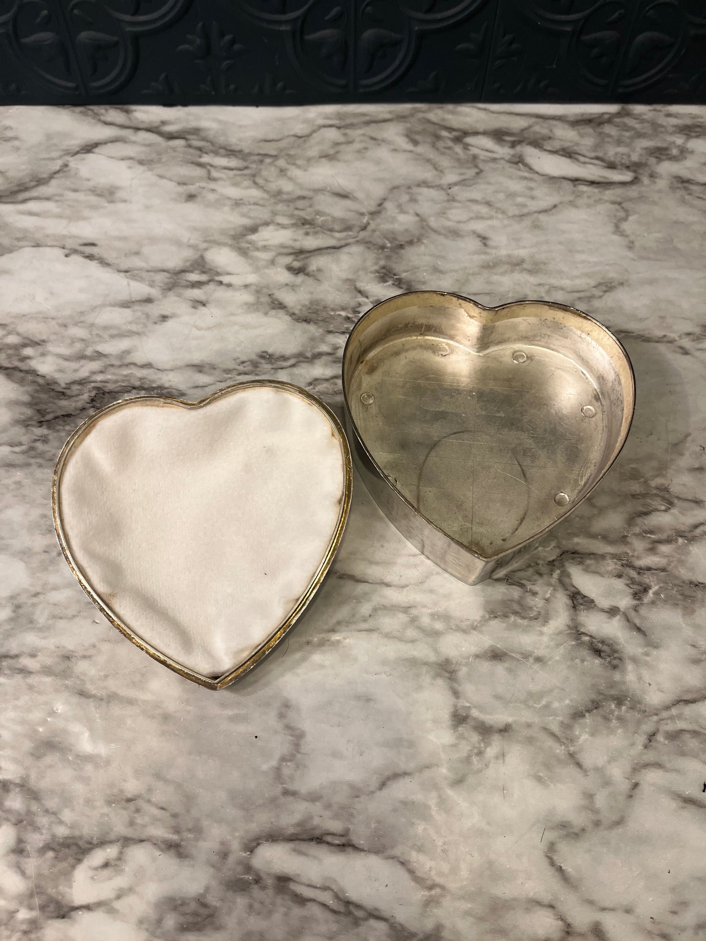 Silver Plated Heart Trinket Bowl AS IS