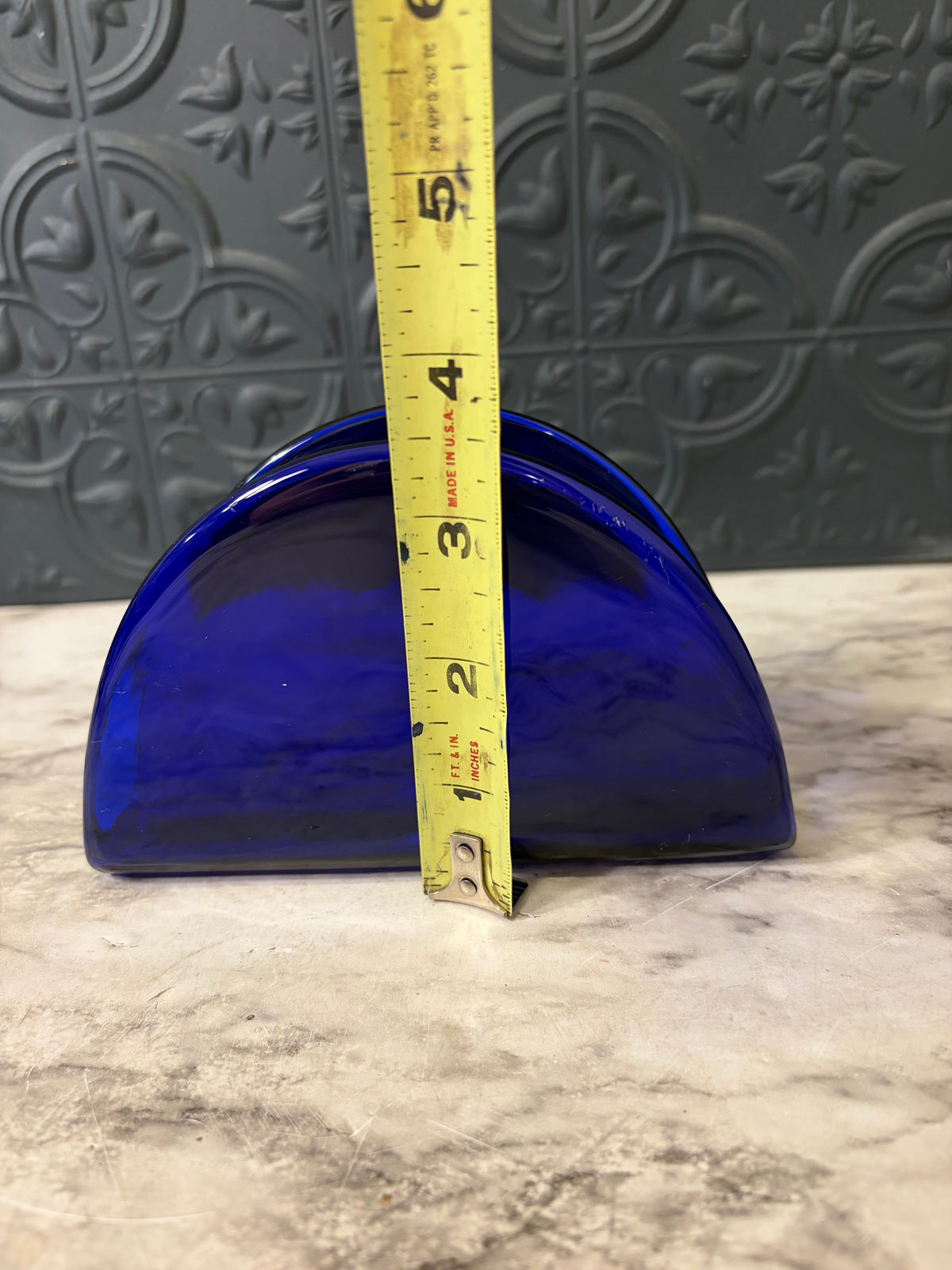 Cobalt Blue Glass Letter/Napkin Holder