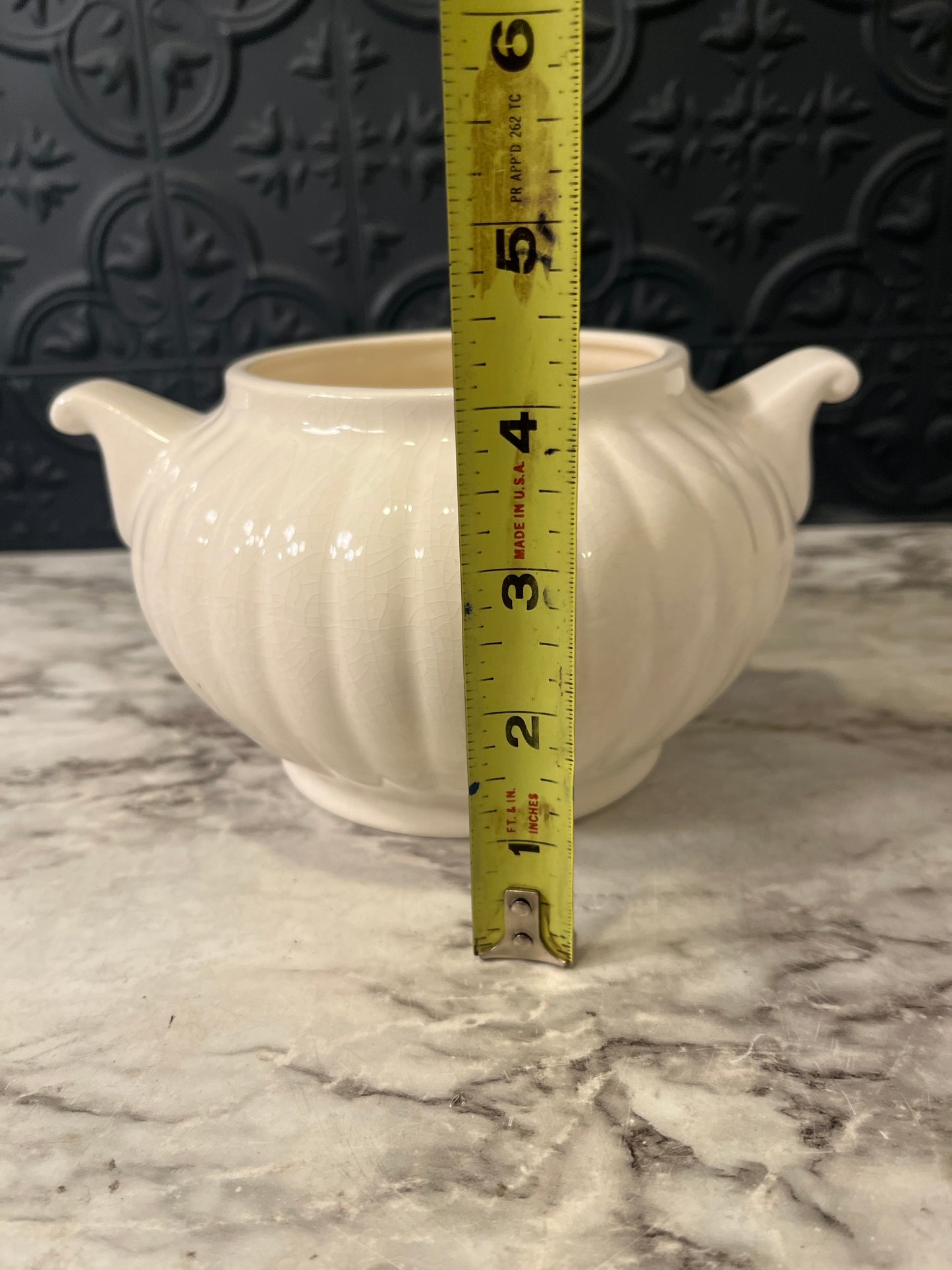 Cream Ceramic Pot with Handles from Japan