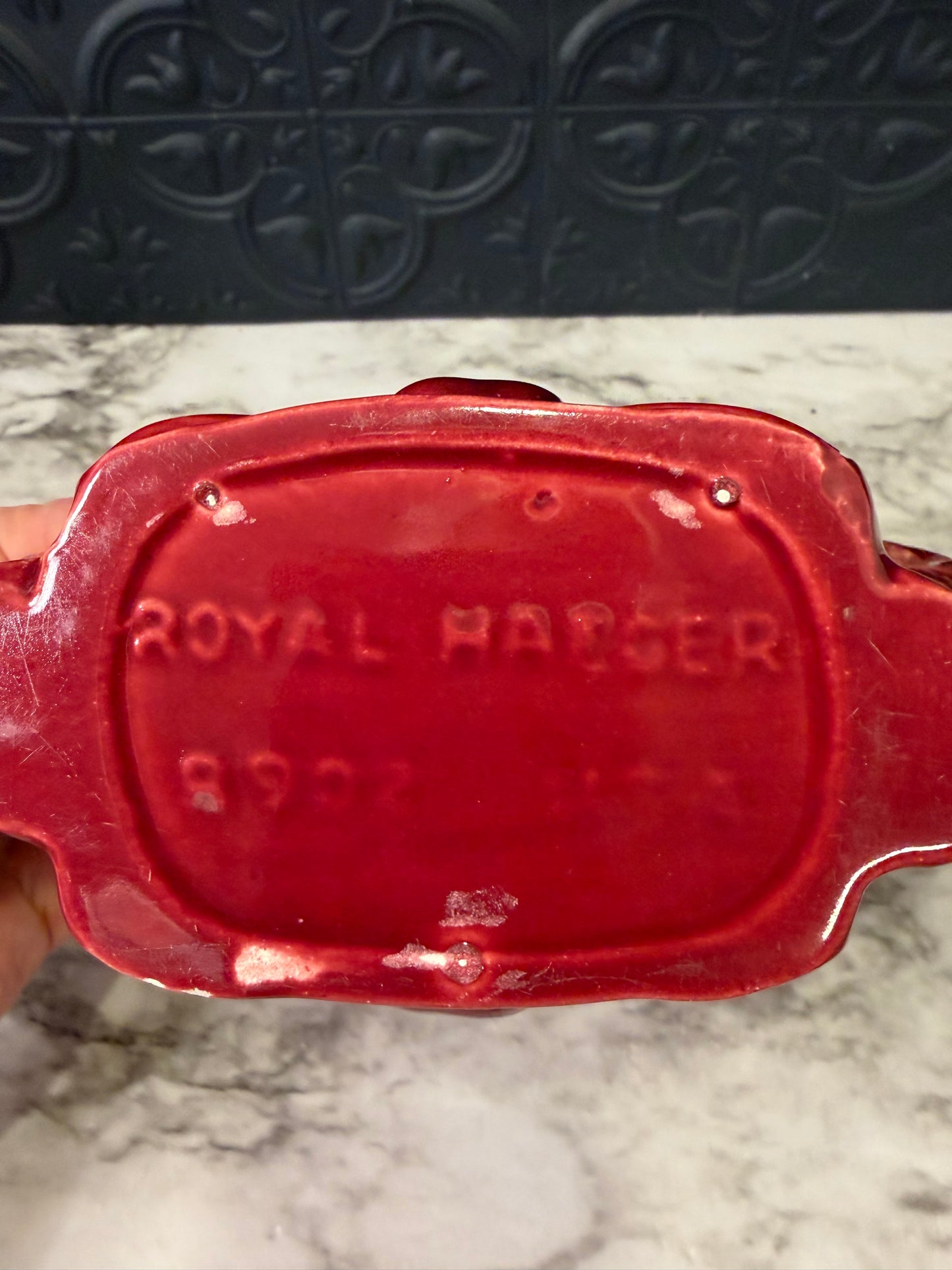 Haegar Red Ceramic Feather Vase