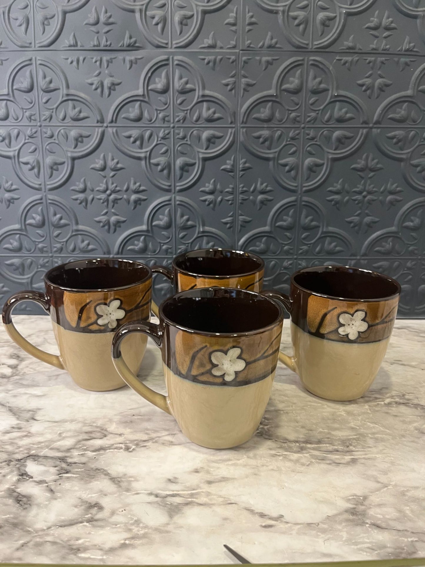 Pfaltzgraff Everyday Flora mug x 4