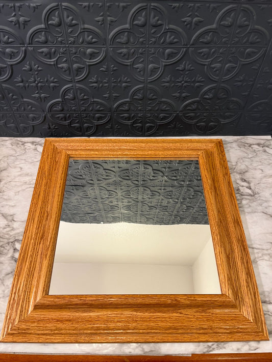 Light Wood Square Mirror