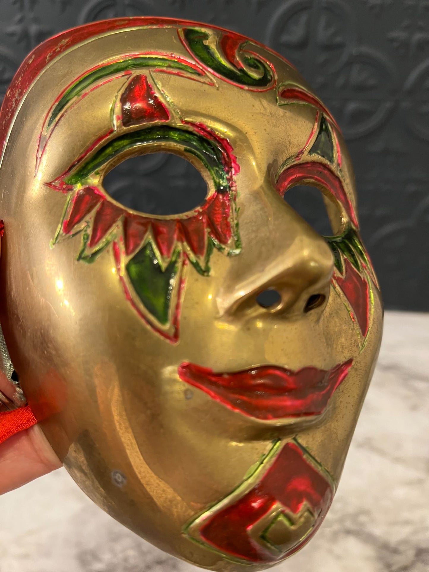 Brass hand Painted Mask