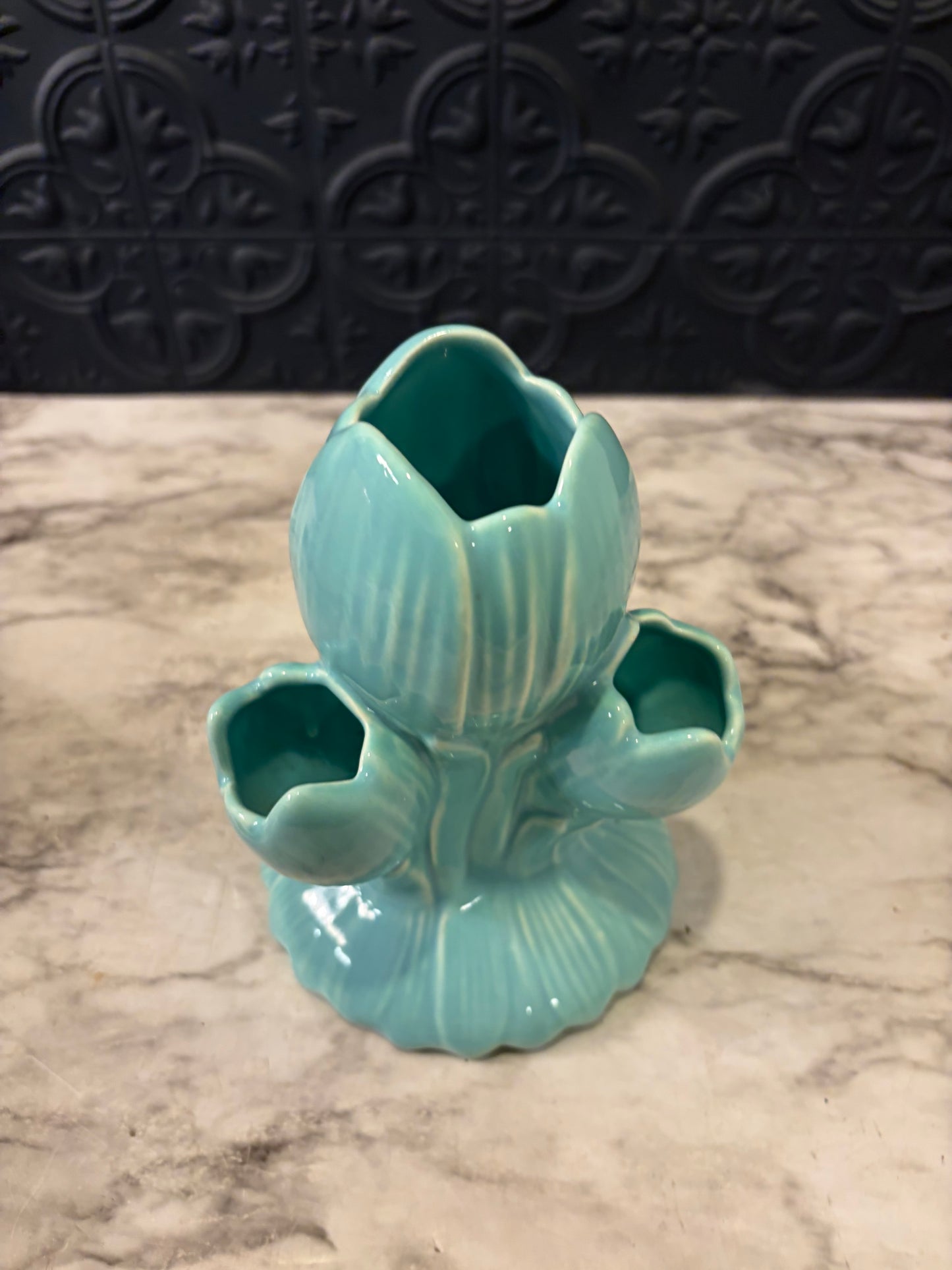 Camark Pottery Teal Tulip Vase