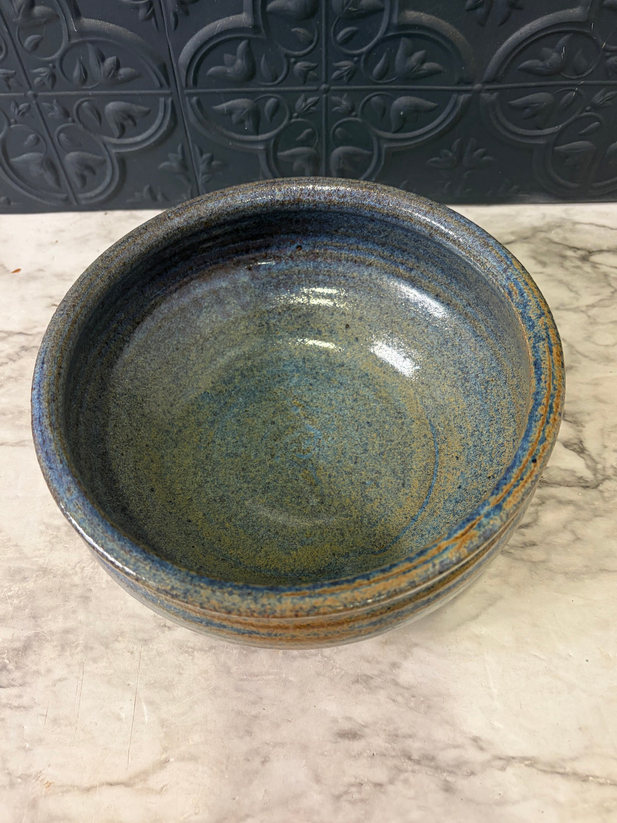 7.75 Opening Studio Pottery Bowl Bluish Green