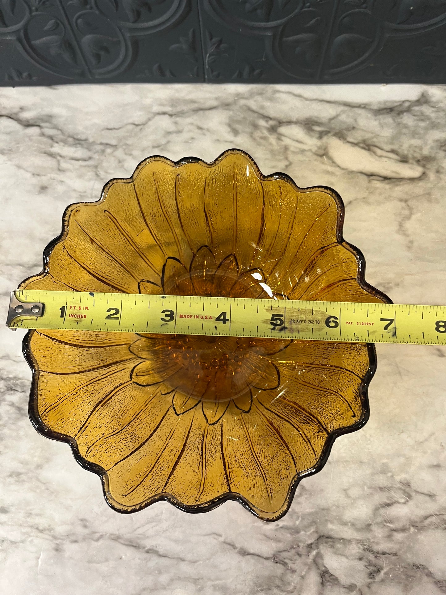 Indiana Amber Sunflower Dish