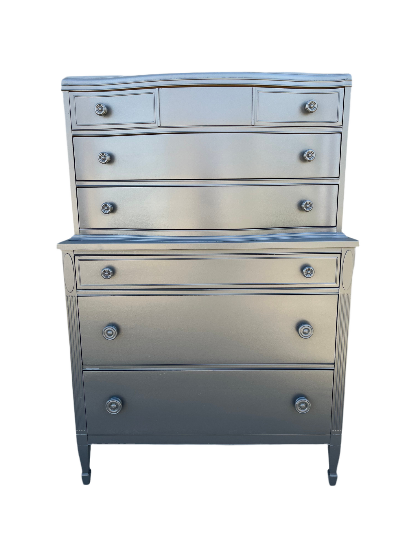 Dark Grey Vintage Tallboy Dresser