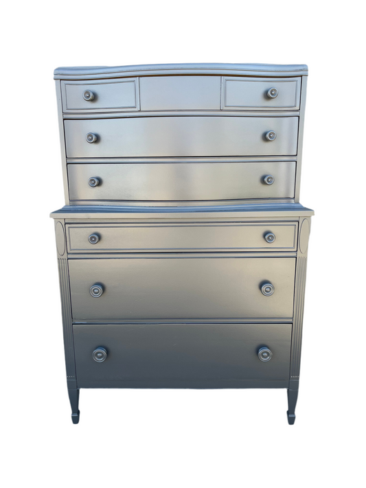 Dark Grey Vintage Tallboy Dresser