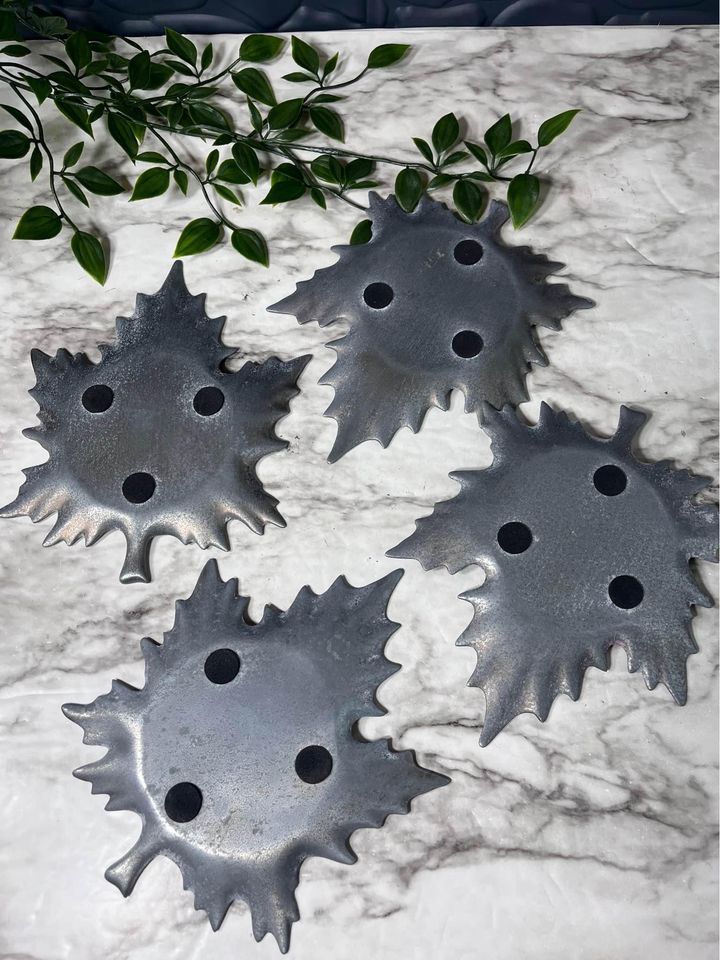 Pewter maple leaf set of 4