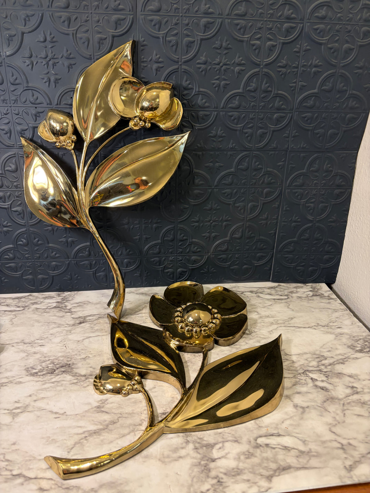 Set of 2 Syroco Flower Wall Decor