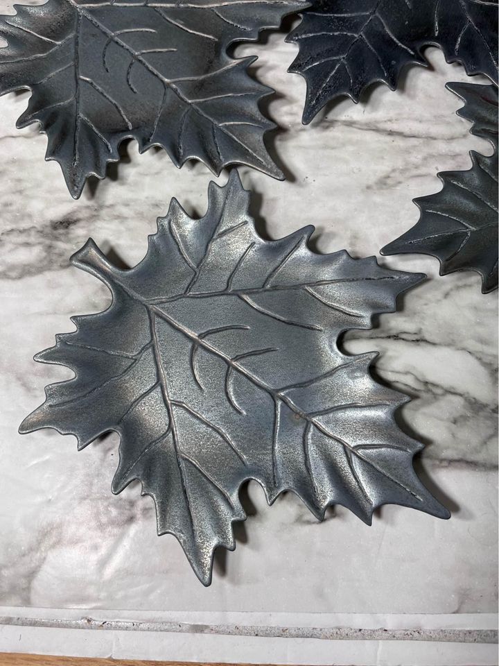 Pewter maple leaf set of 4