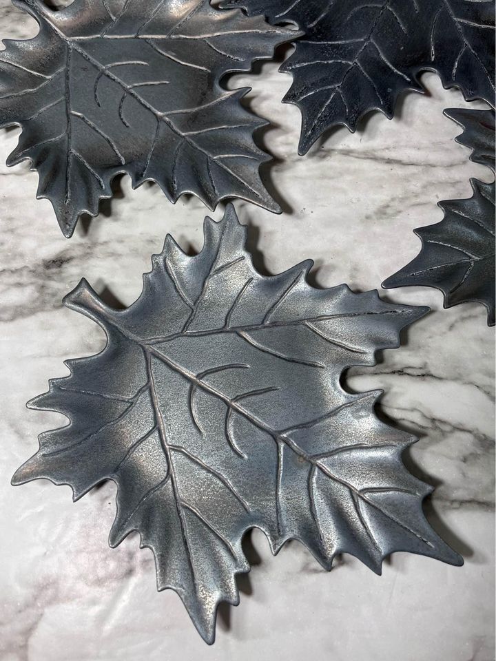 Pewter maple leaf set of 4