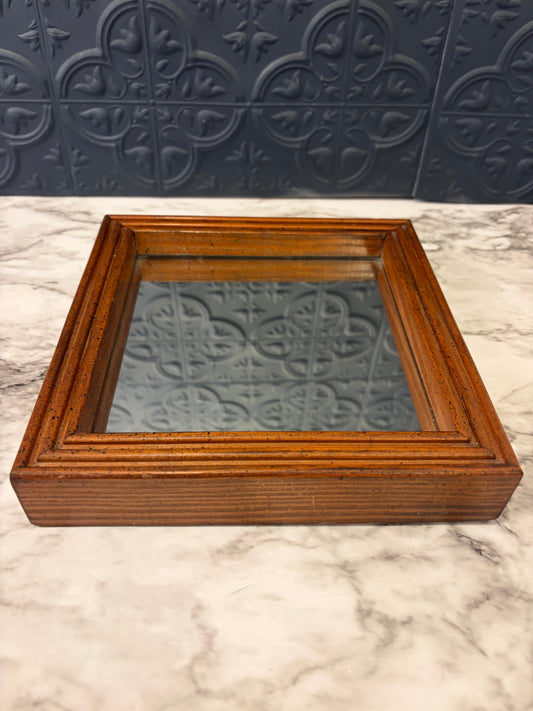 Square Mirror with Thick Wood Frame 8.25"