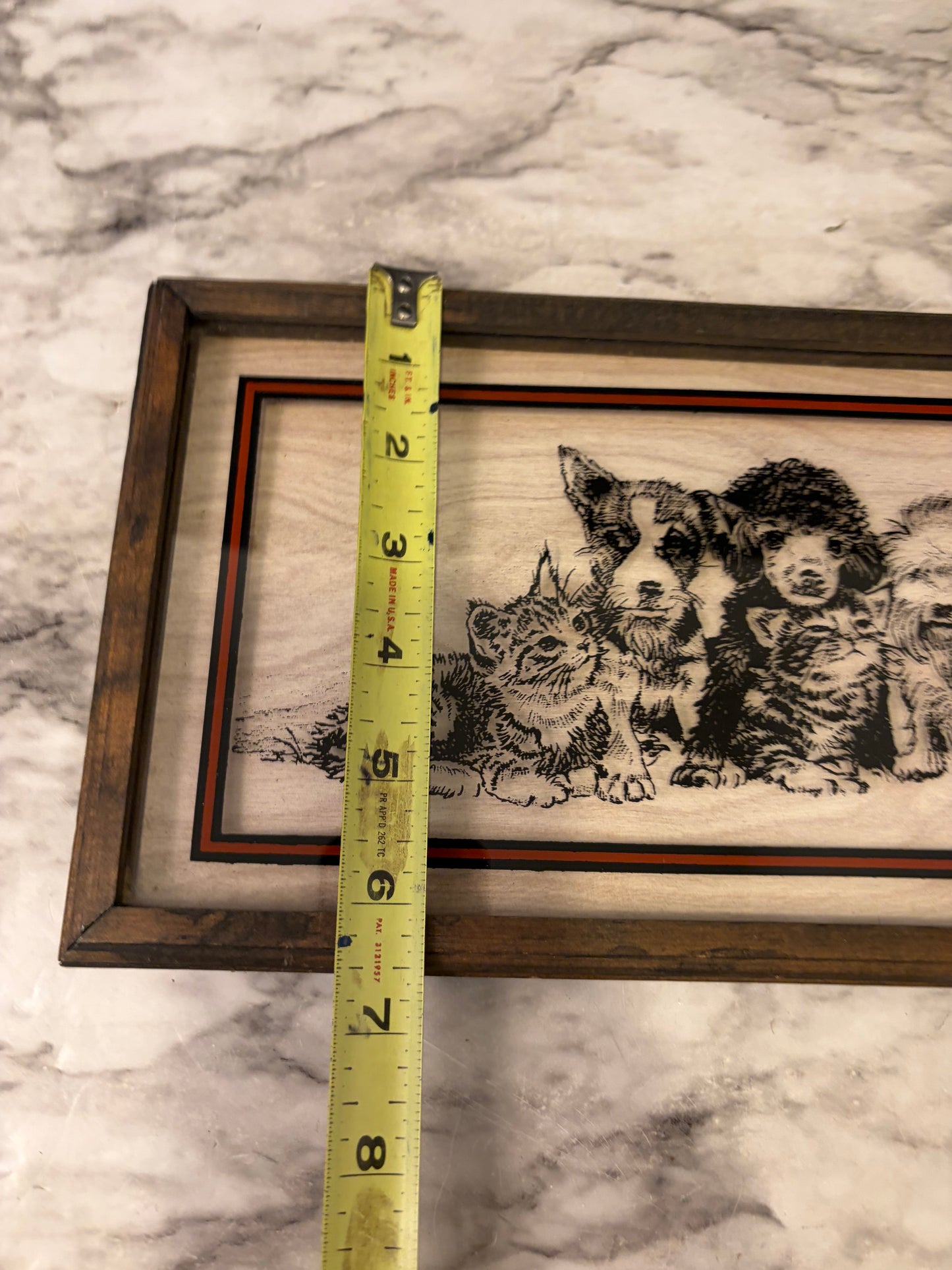 Leon Burrows Reverse Painting on Glass of Dogs
