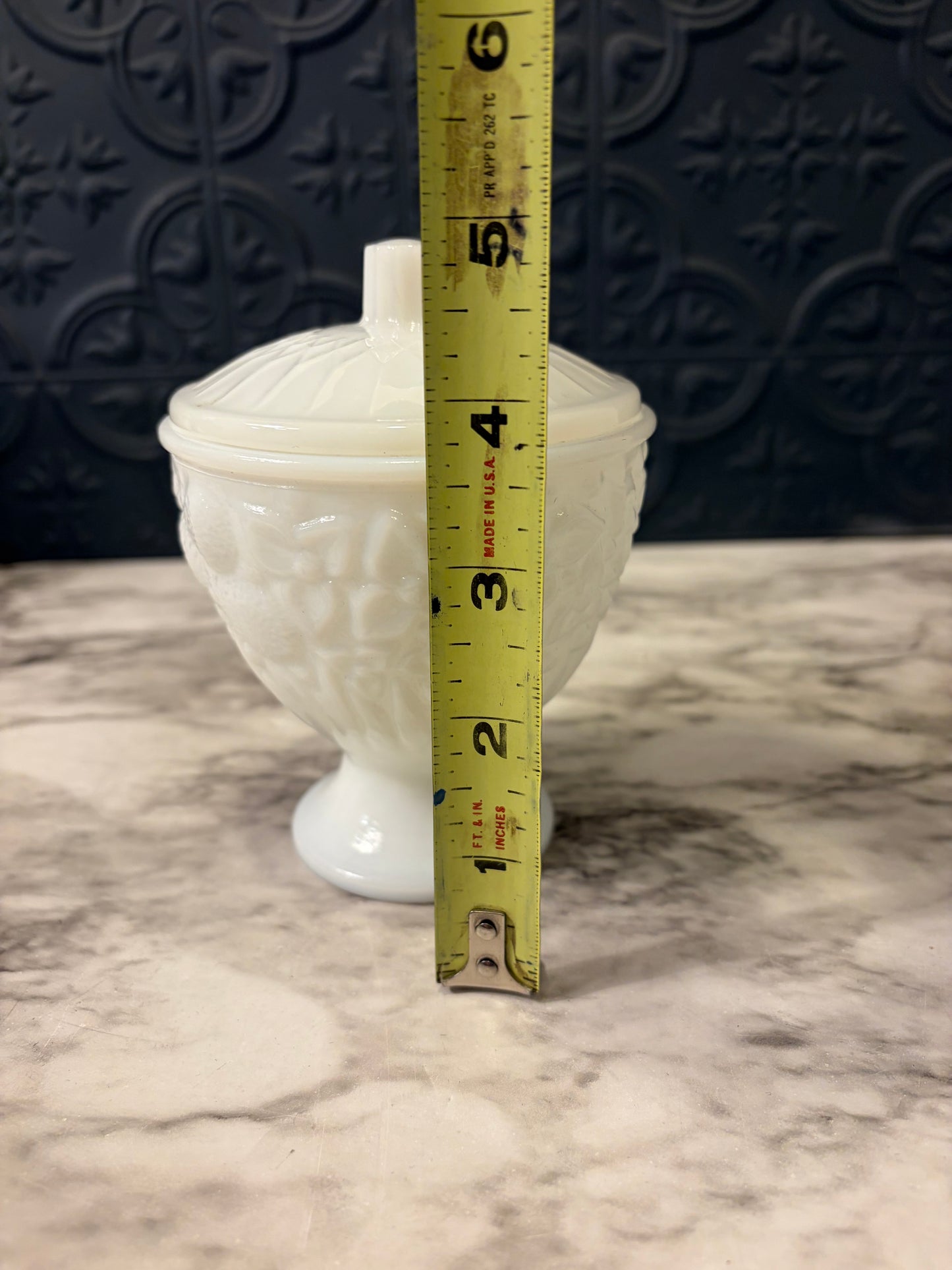 Avon Milk Glass Lidded Candy Dish