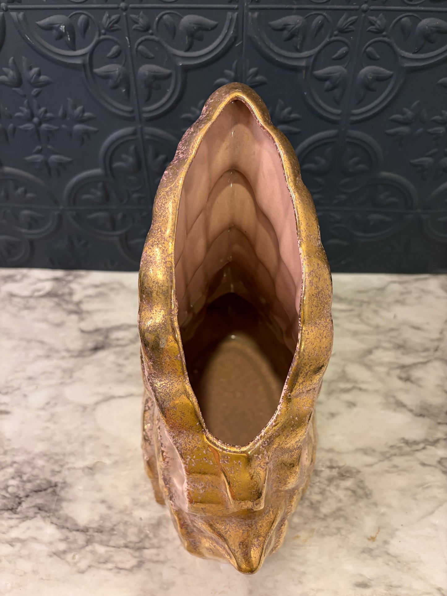 Pink and Gold Swan Planter
