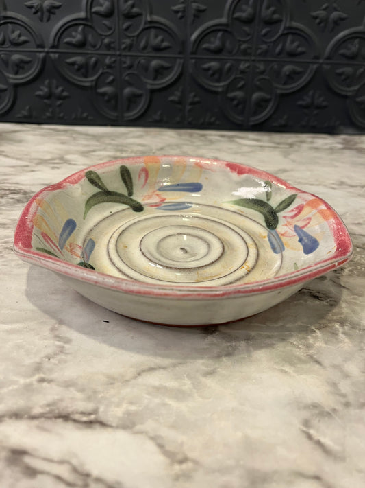 Studio Pottery with Pink Rim