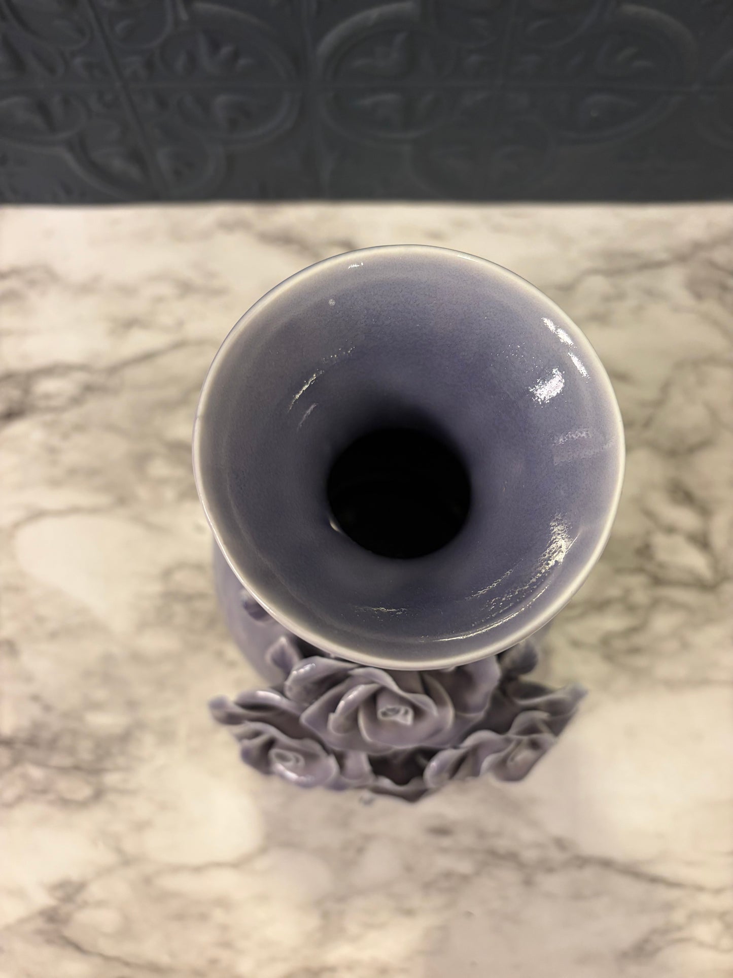 Purple Vase with 3D Flowers