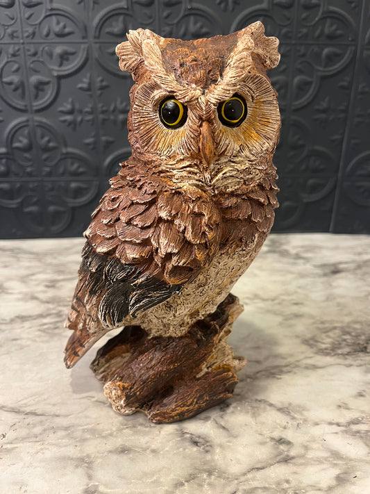 Resin Standing Owl 8.5"