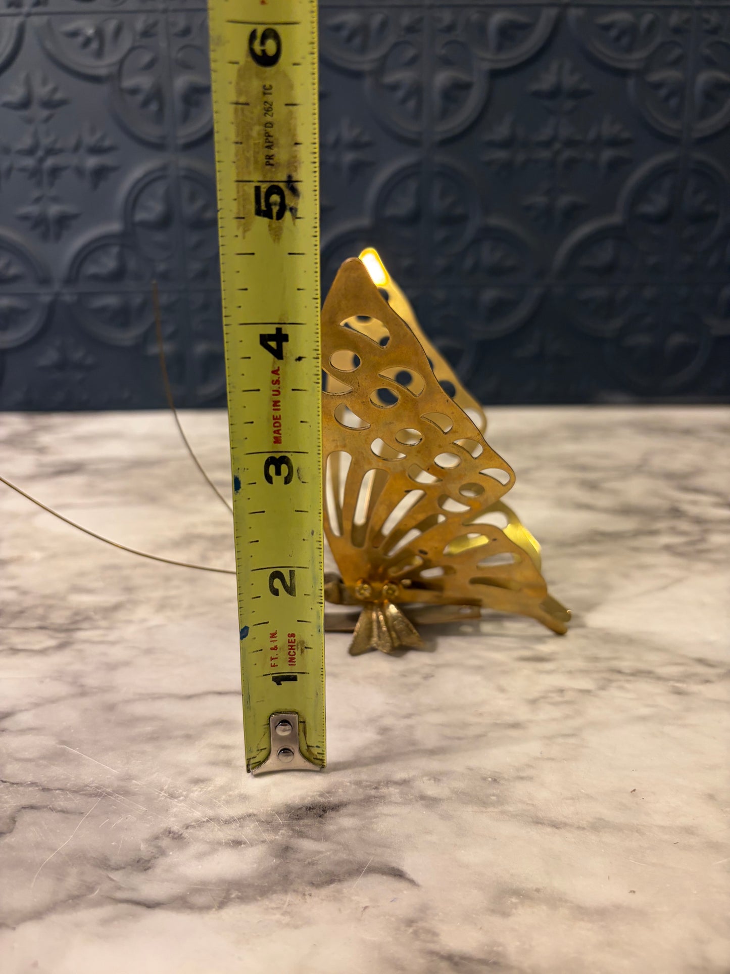 Brass Butterfly with Antennae