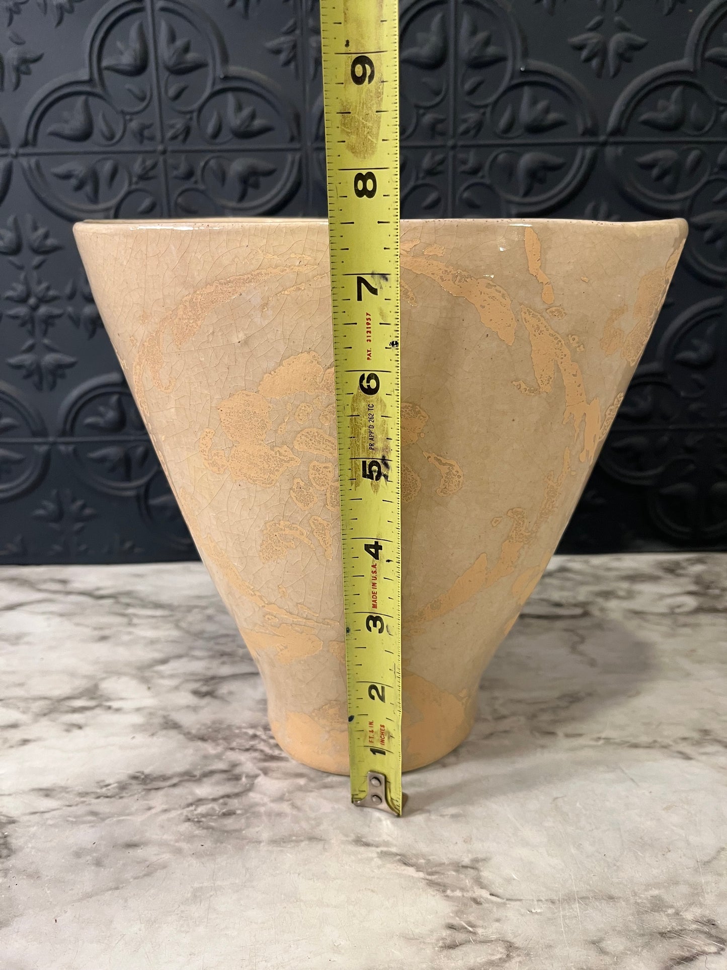 Cream Vase with Peach Stamped Design Philippines