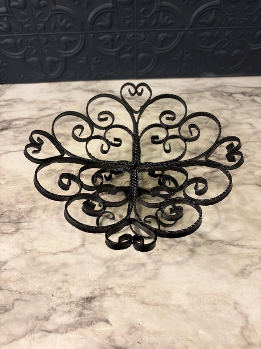 Black Wrought Iron Scrol Pedestal Bowl
