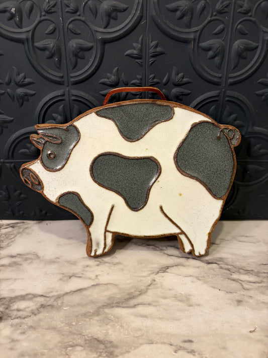 Black and White Pottery Pig Wall hanging