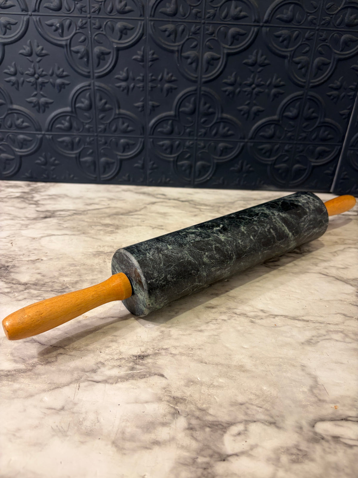 Dark Green Marble Rolling Pin