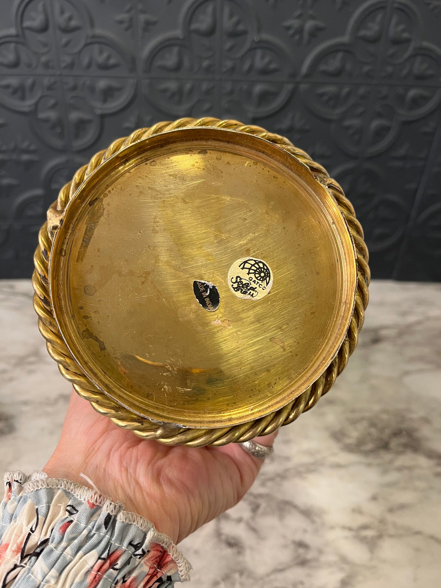 Gatco Brass Vase with Handles