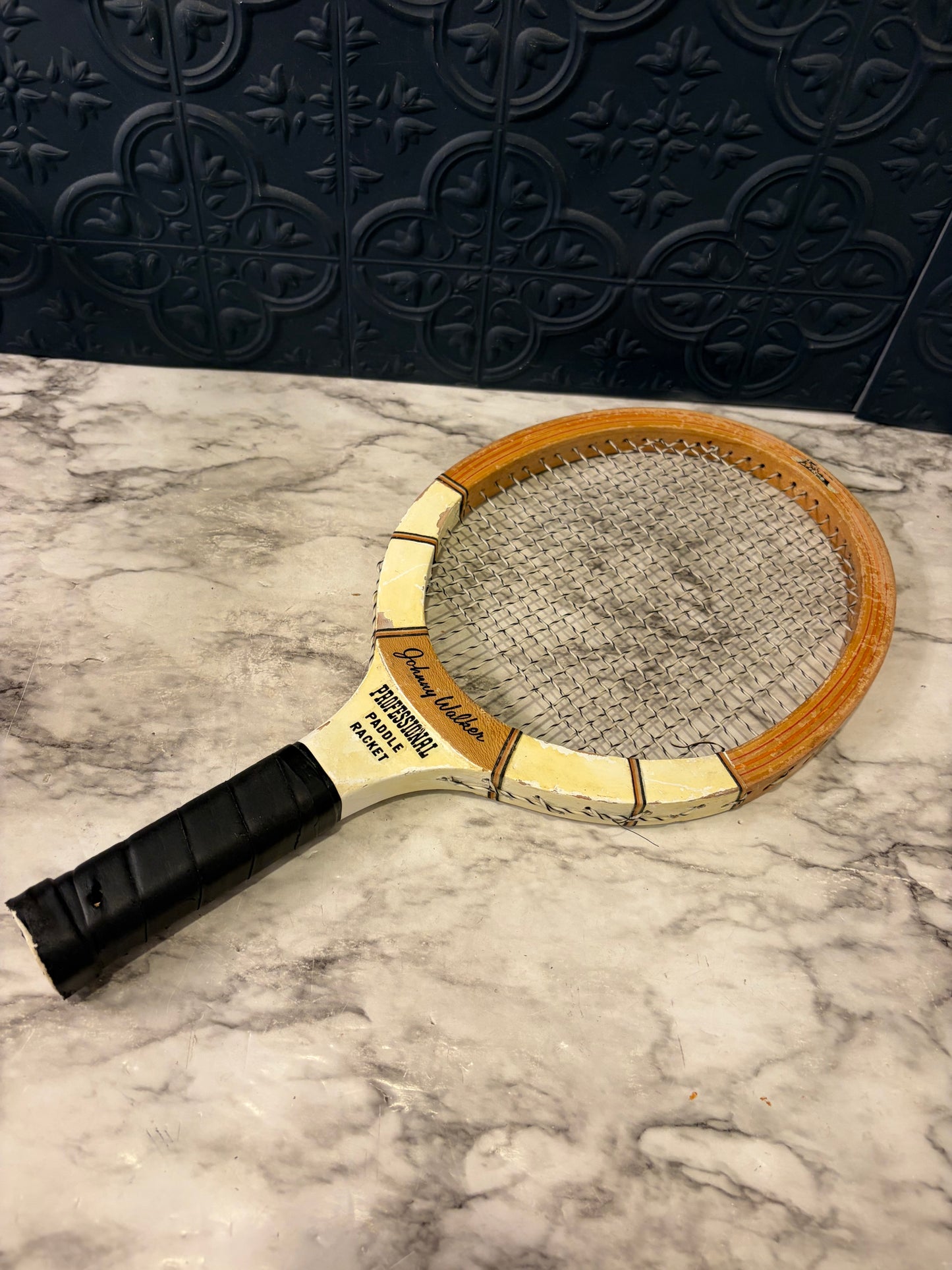 Vintage Paddle Racket Johnny Walker