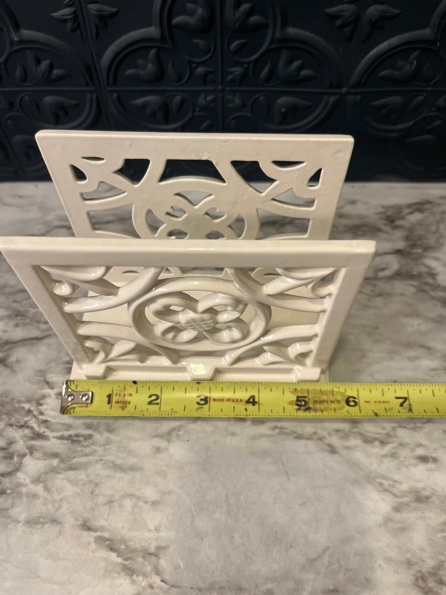 White Metal Napkin holder