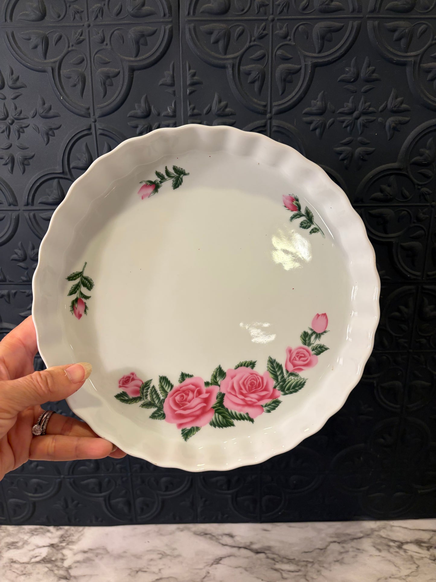 Christieholm Porcelain Pie Dish with Floral
