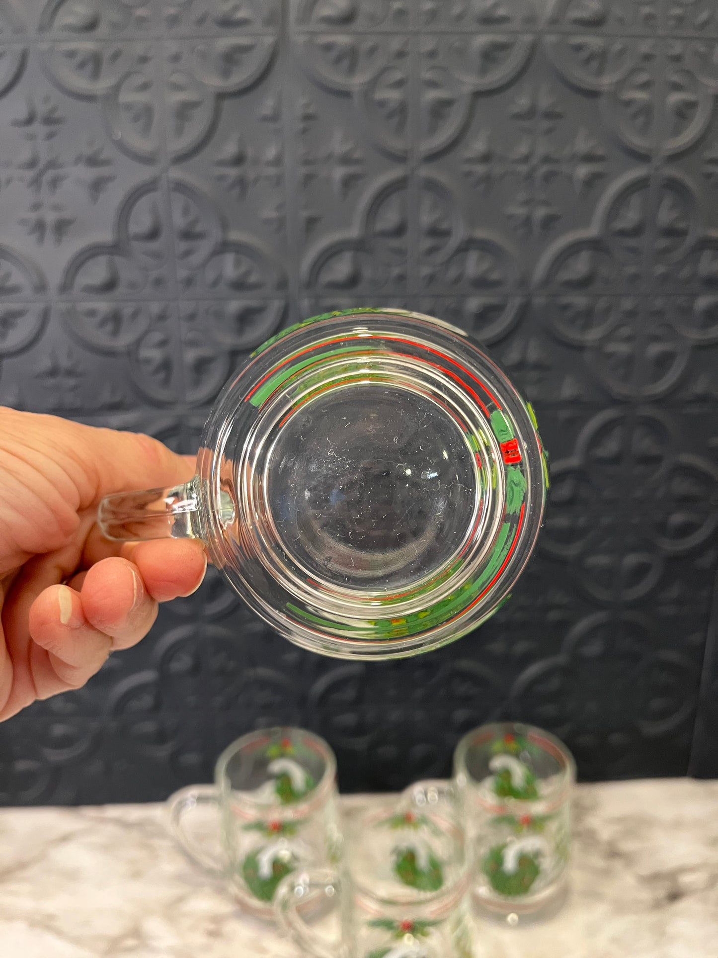 GlassChristmas Goose Mugs x 4