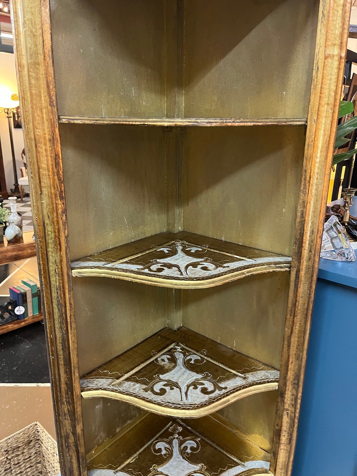 Florentine Corner Shelf Cabinet