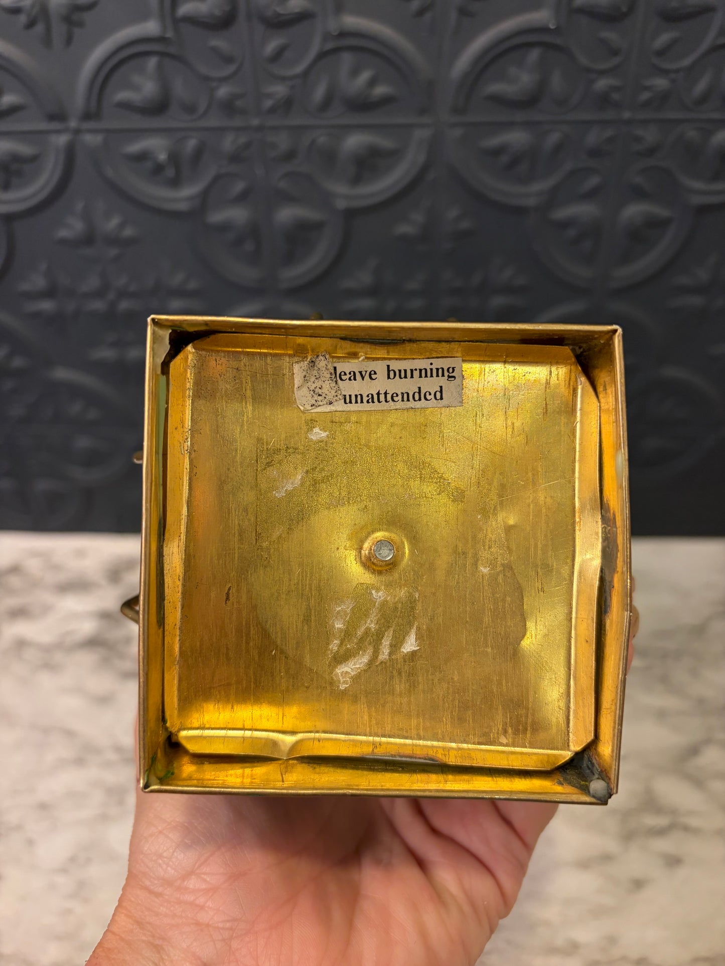 Small Brass Tealight Lantern