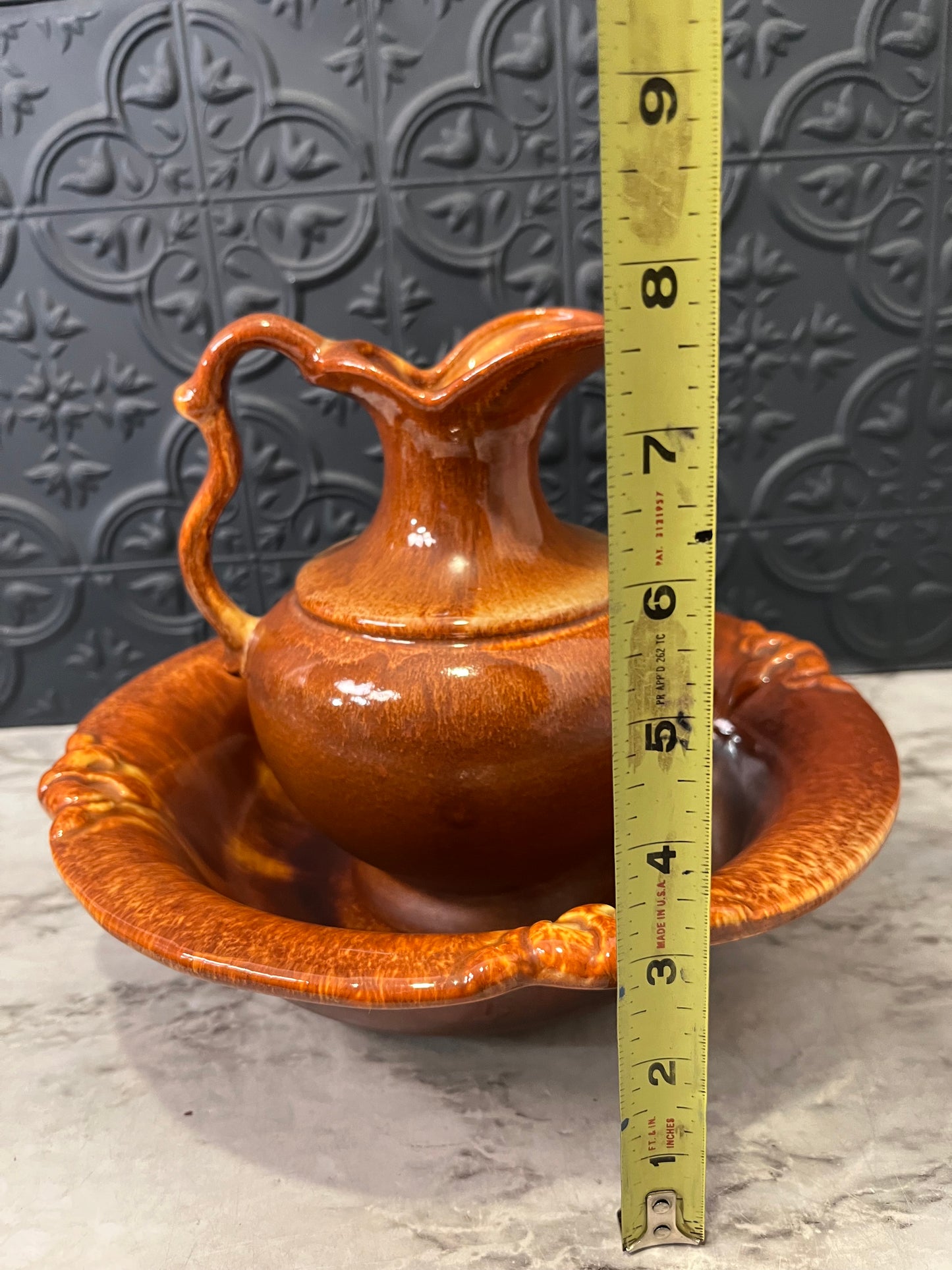 Haegar Rust Pitcher and Bowl