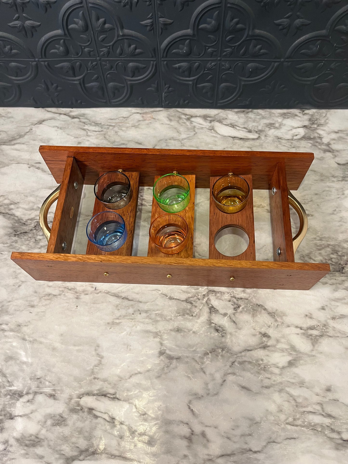 Enesco Shot Glasses with Carrier AS IS