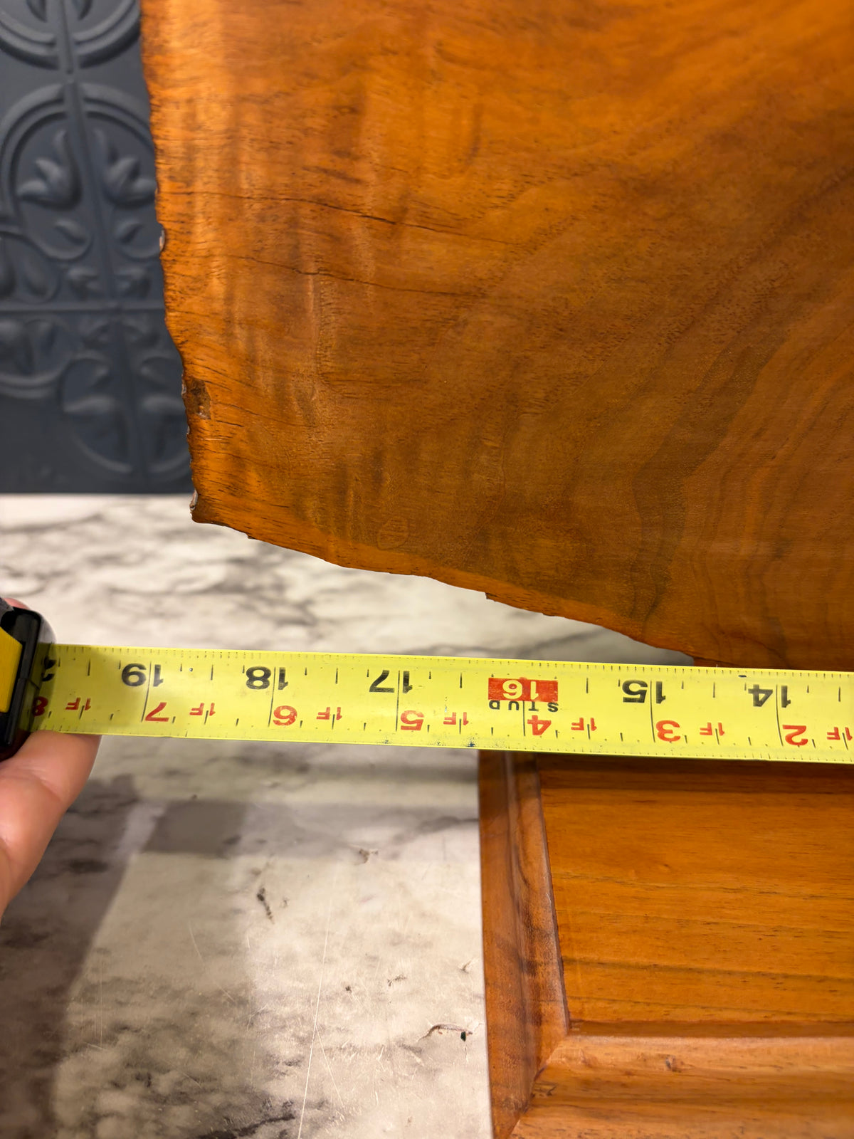 Wood Slab Tabletop Clock