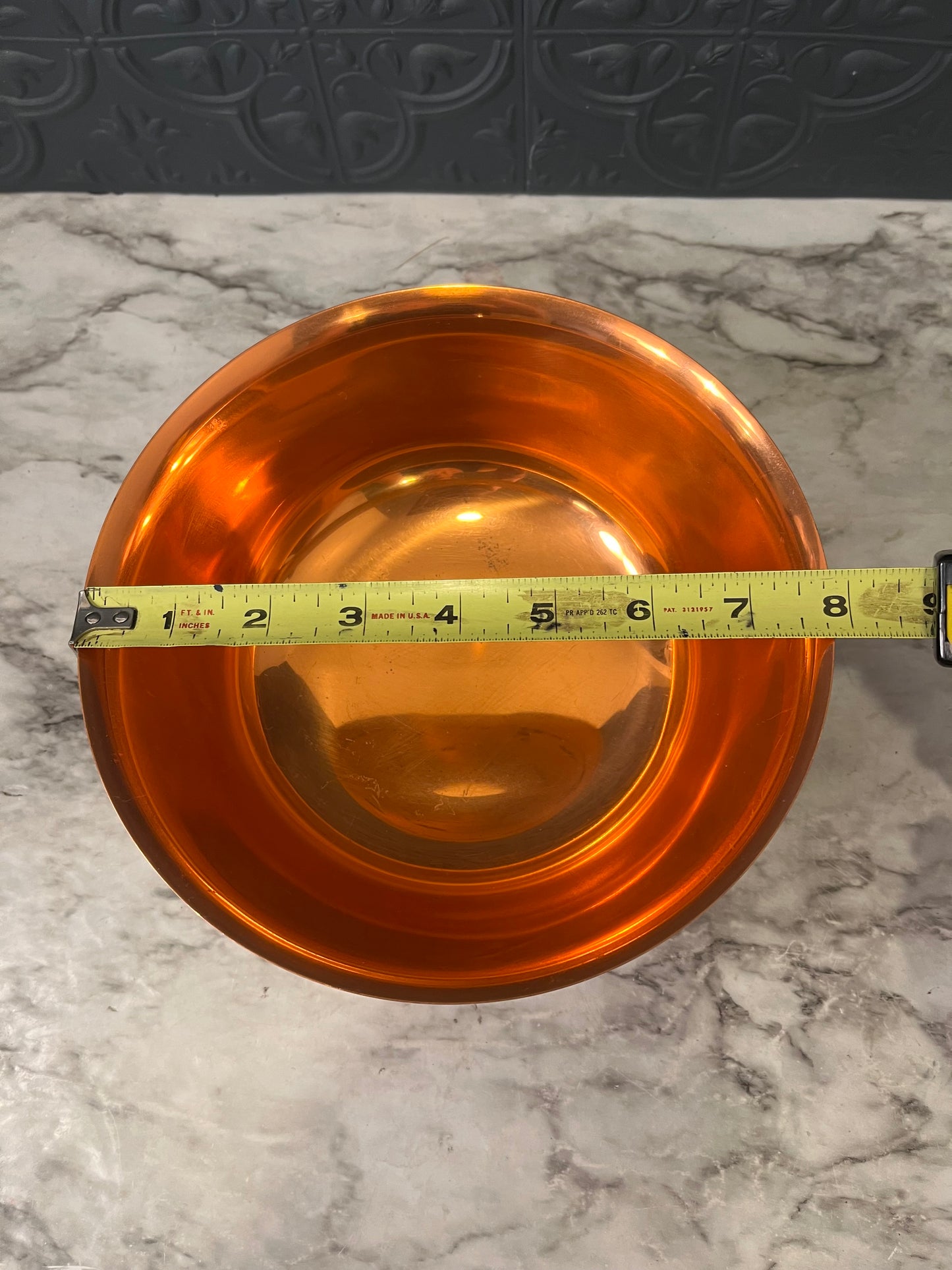 Copper Pedestal Bowl with Brass Base