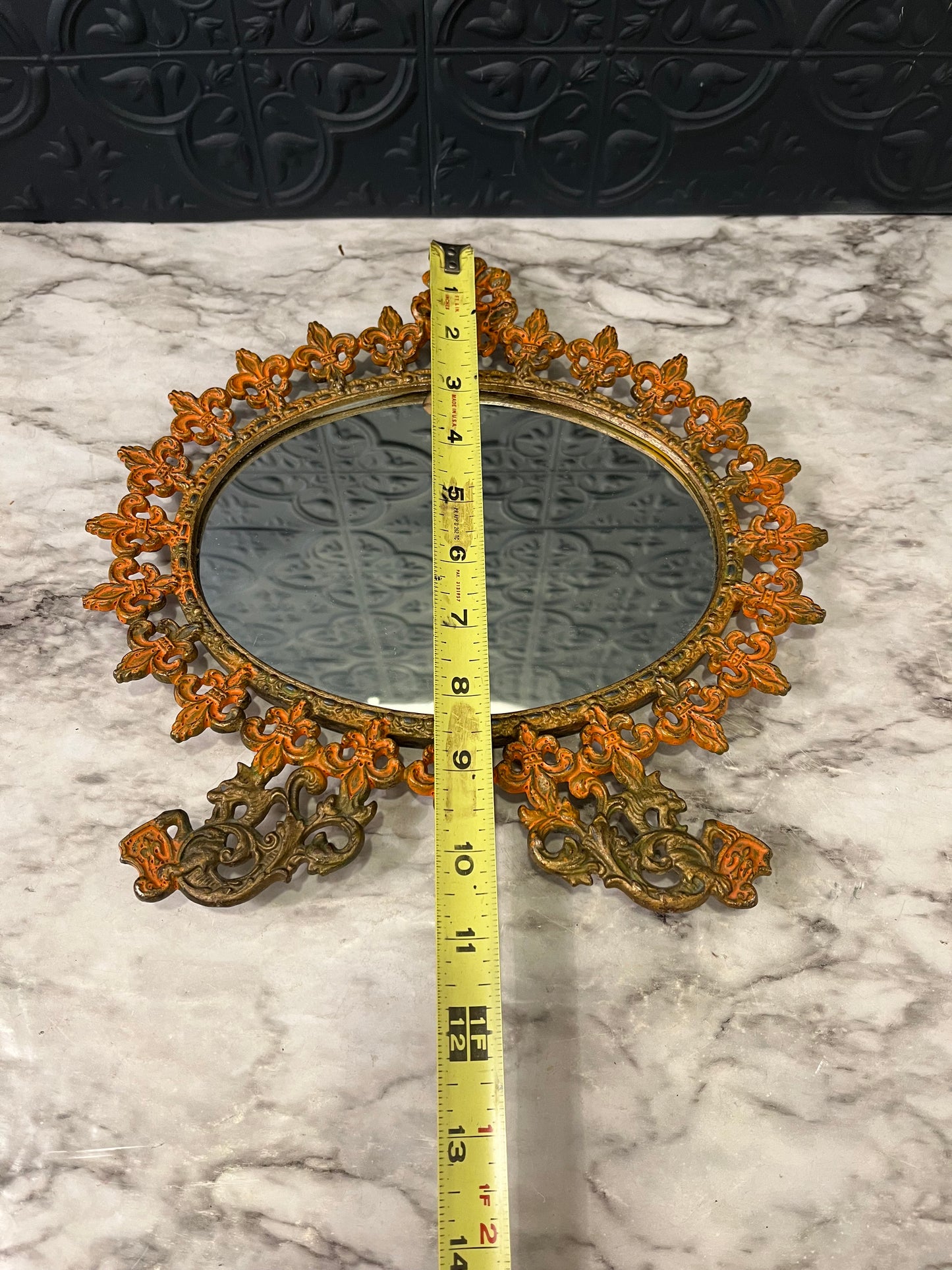 Antique Gilt Metal Mirror AS IS