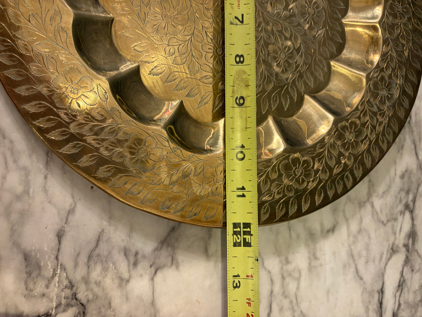 Brass Etched Wall Plate with Scallop Detail